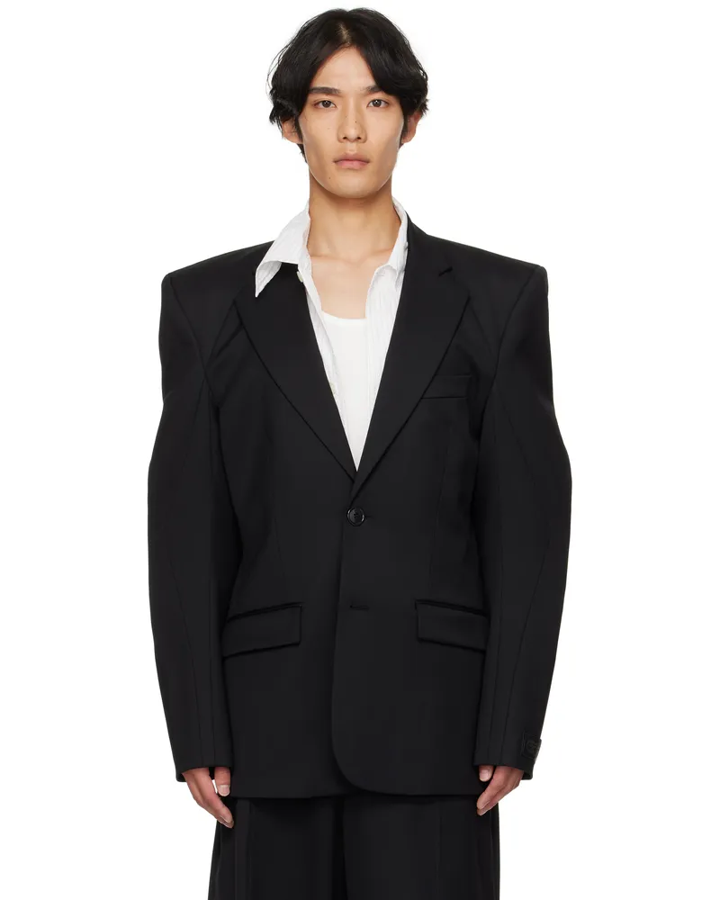 VETEMENTS Black Biker Tailored Blazer Black
