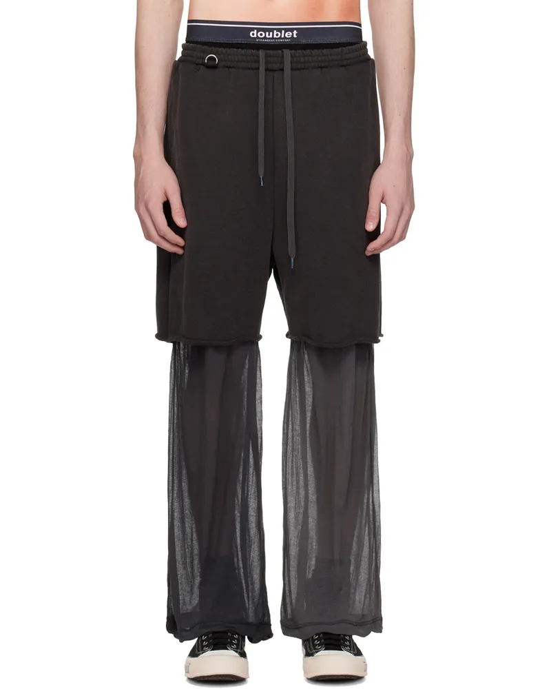Doublet Black Layered Sweatpants Black