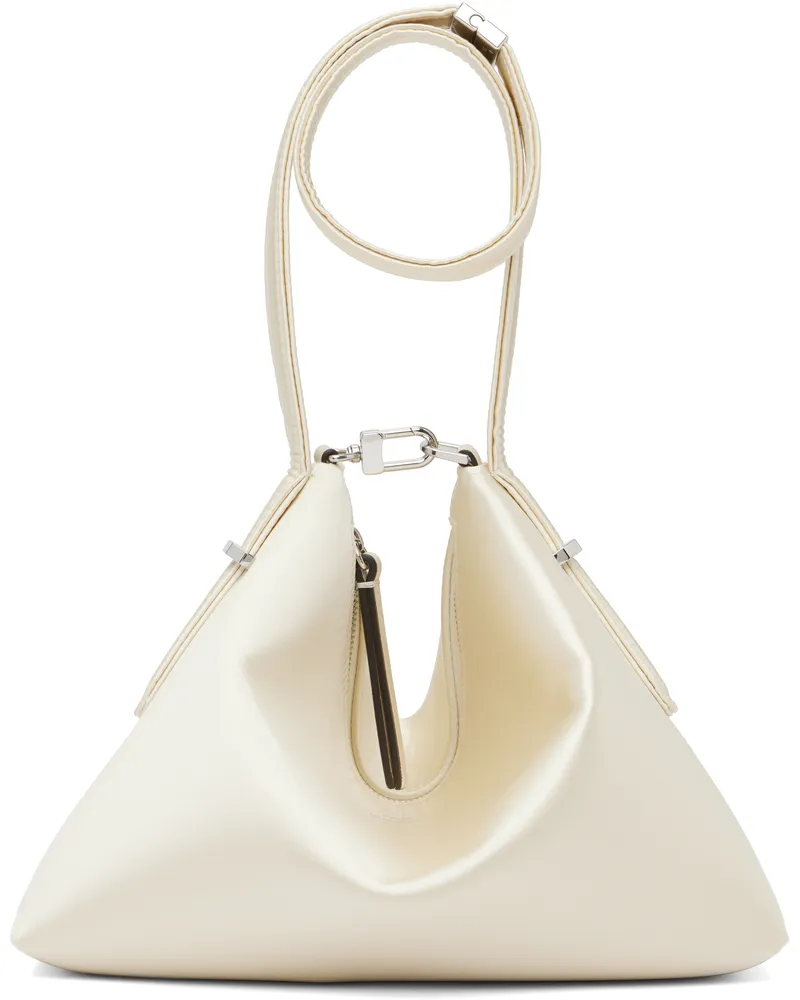 Totême Off-White Bevel Satin Wristlet Clutch Ecru