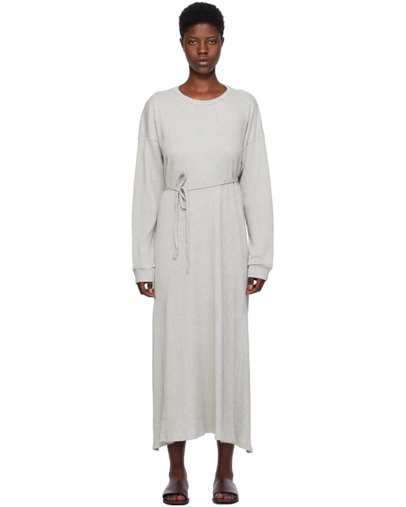 Baserange Gray Shaw Kaftan Midi Dress Grey