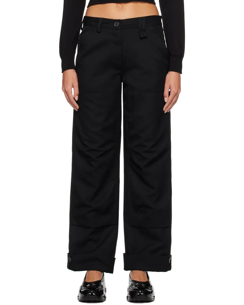 Simone Rocha Black Workwear Trousers Black