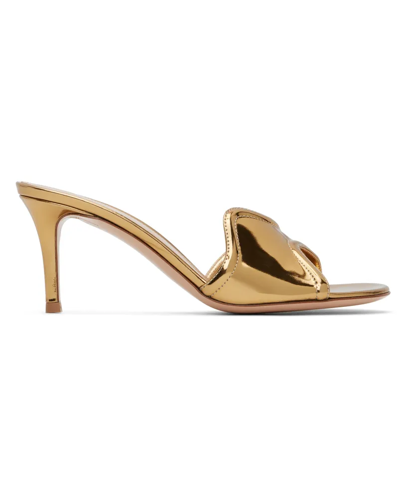 Gianvito Rossi Gold Lucrezia 70 Mules Mekong