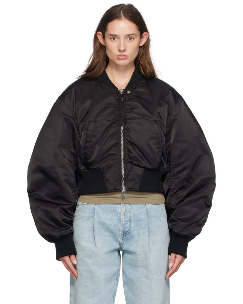 AGOLDE Black Shoreditch Ski Club Edition Jett Bomber Jacket Black