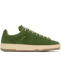 Lanvin Green Suede Curb Lite Sneakers Dark