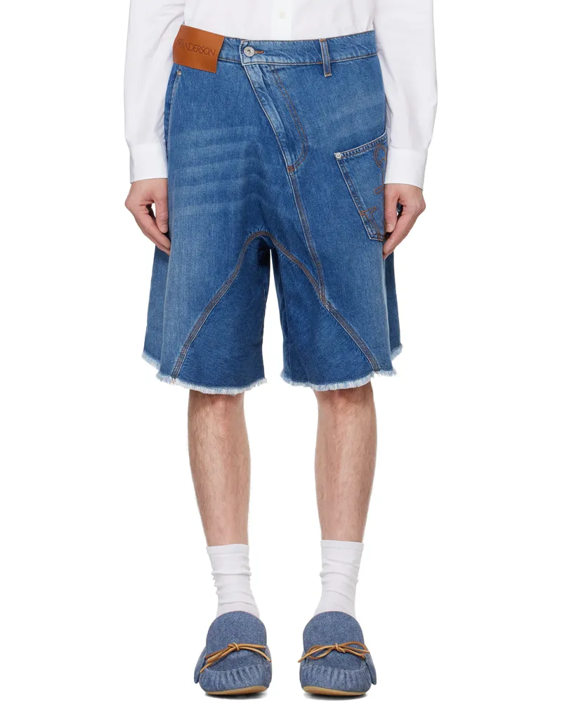 J.W.Anderson Blue Twisted Workwear Denim Shorts 831