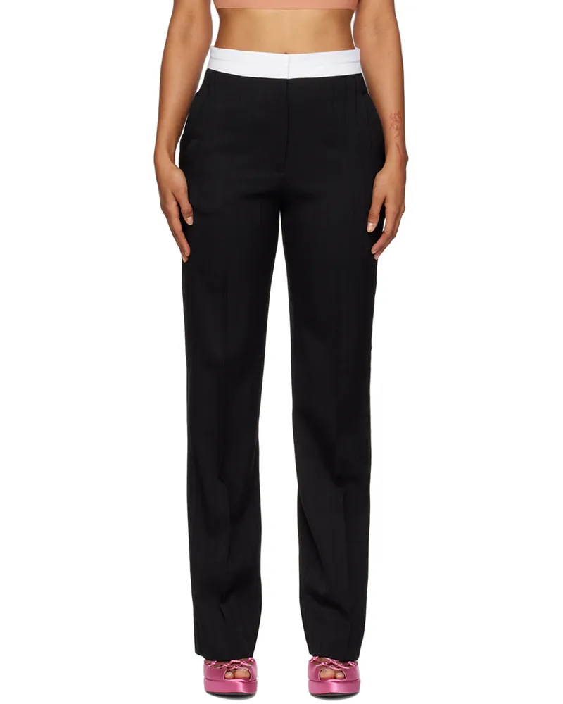 Victoria Beckham Black Side Panel Trousers 1