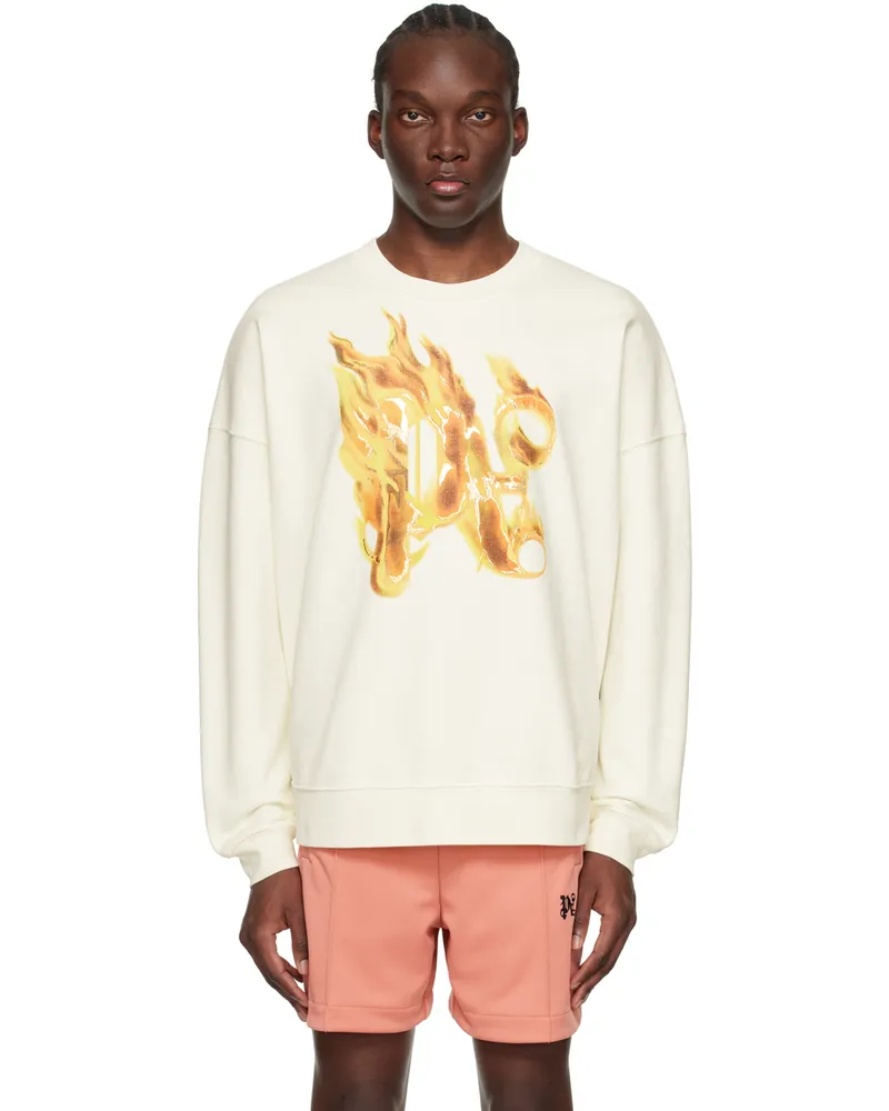 Palm Angels Off-White Burning Monogram Sweatshirt Off