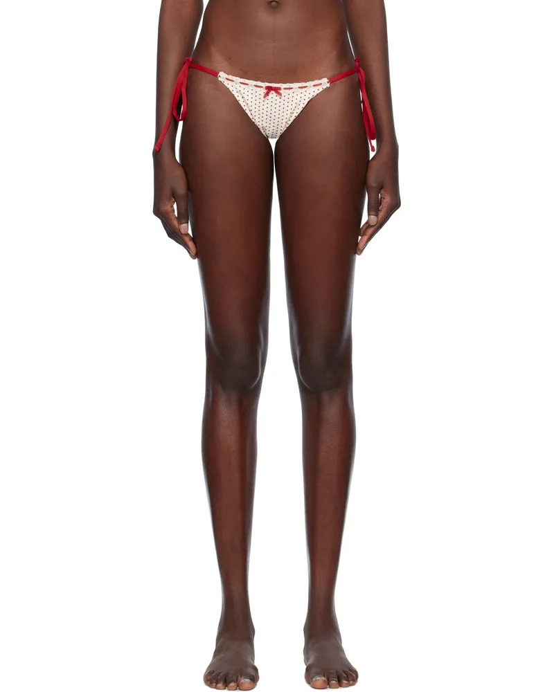 Frankies Bikinis Off-White Bella Hadid Edition Mackenzie Bikini Bottom Strawberry