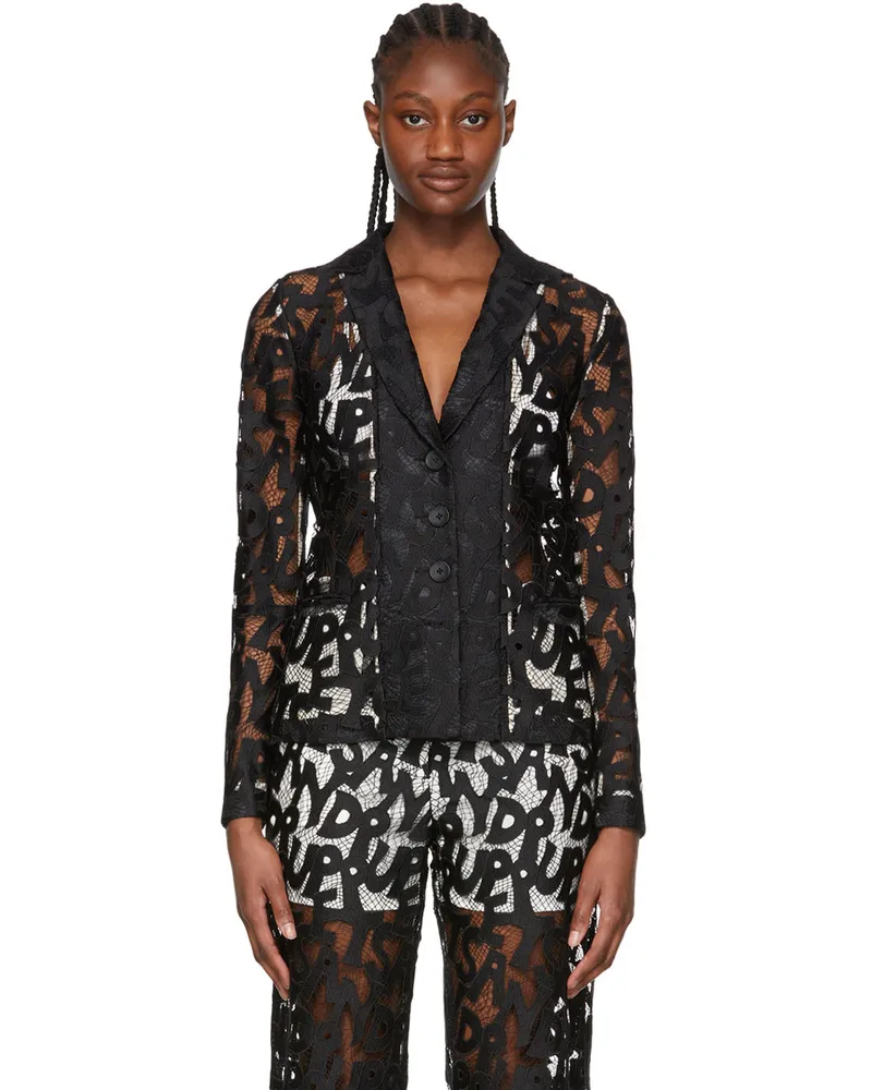 Puppets and Puppets Black Polyester Blazer Black
