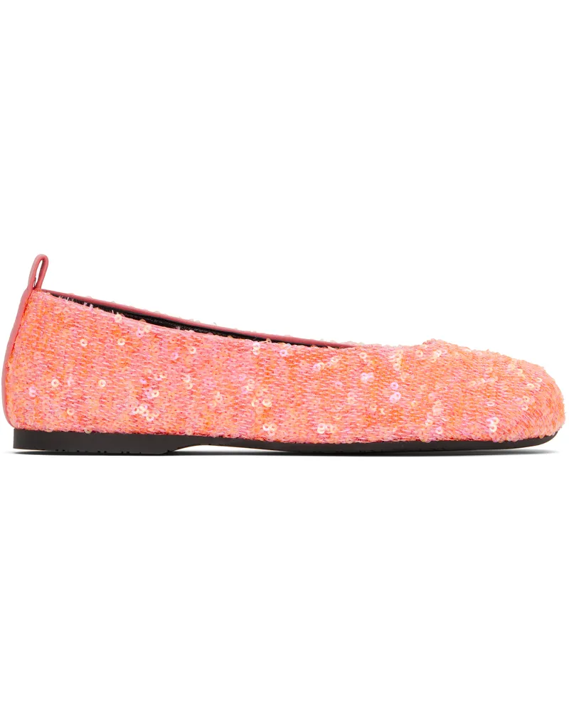 J.W.Anderson Pink All-Over Sequin Ballerina Flats 340