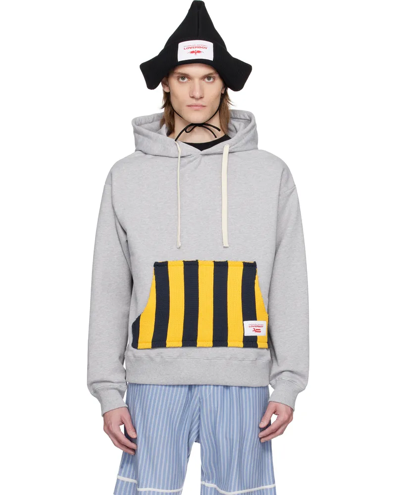 Charles Jeffrey Loverboy Gray Patch Ears Hoodie Grey
