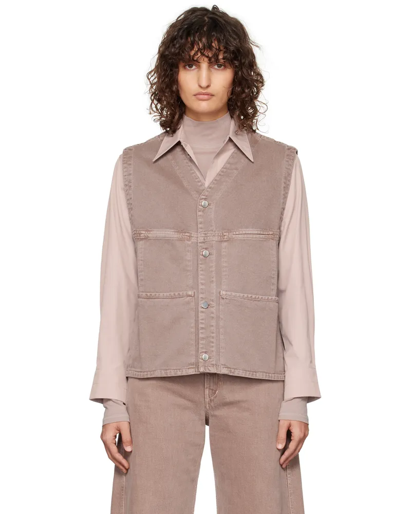 Christophe Lemaire Purple Garment-Dyed Denim Vest Pu814