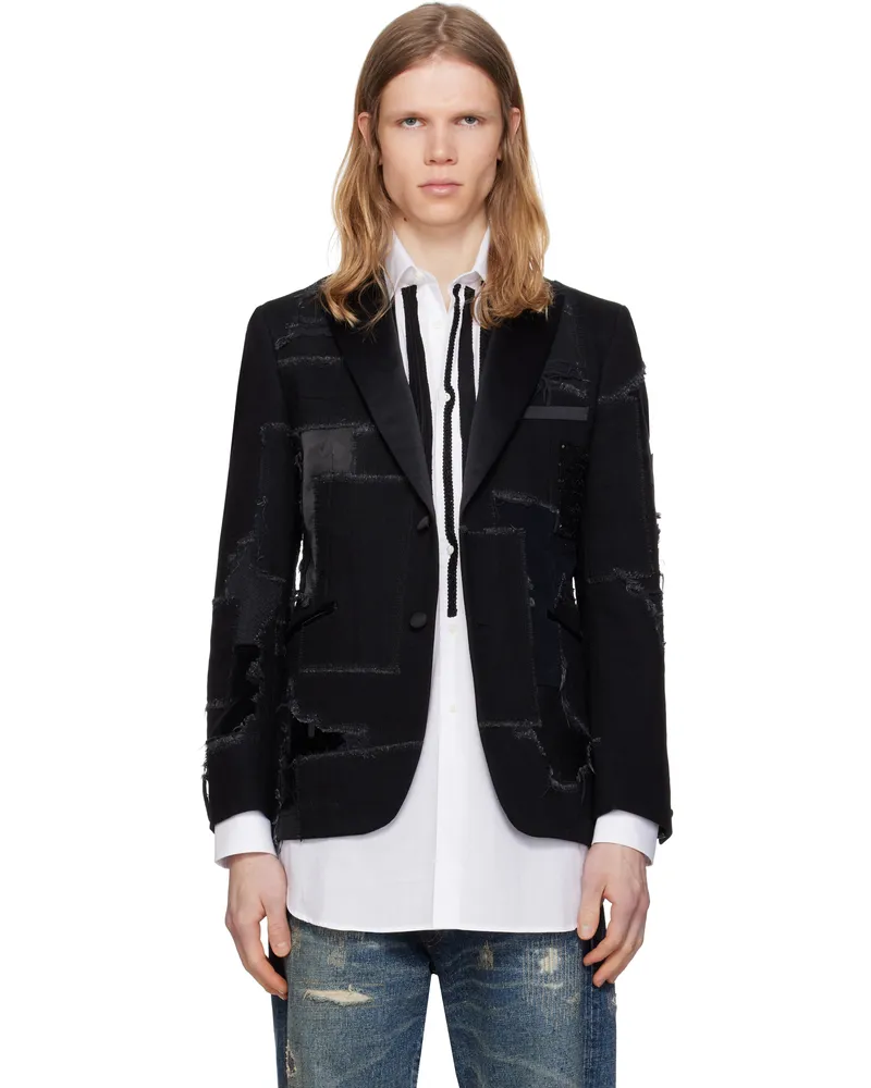 Junya Watanabe Black Patchwork Blazer 1