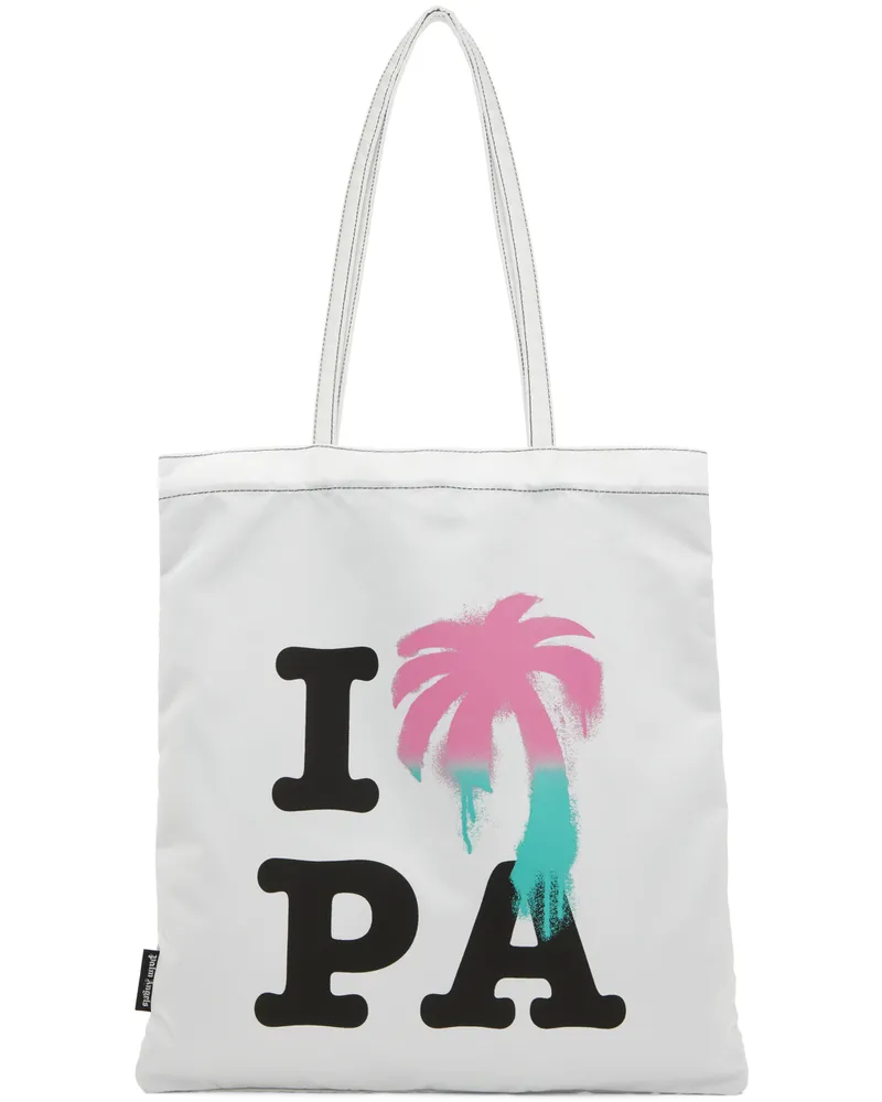 Palm Angels White 'I Love PA' Tote White
