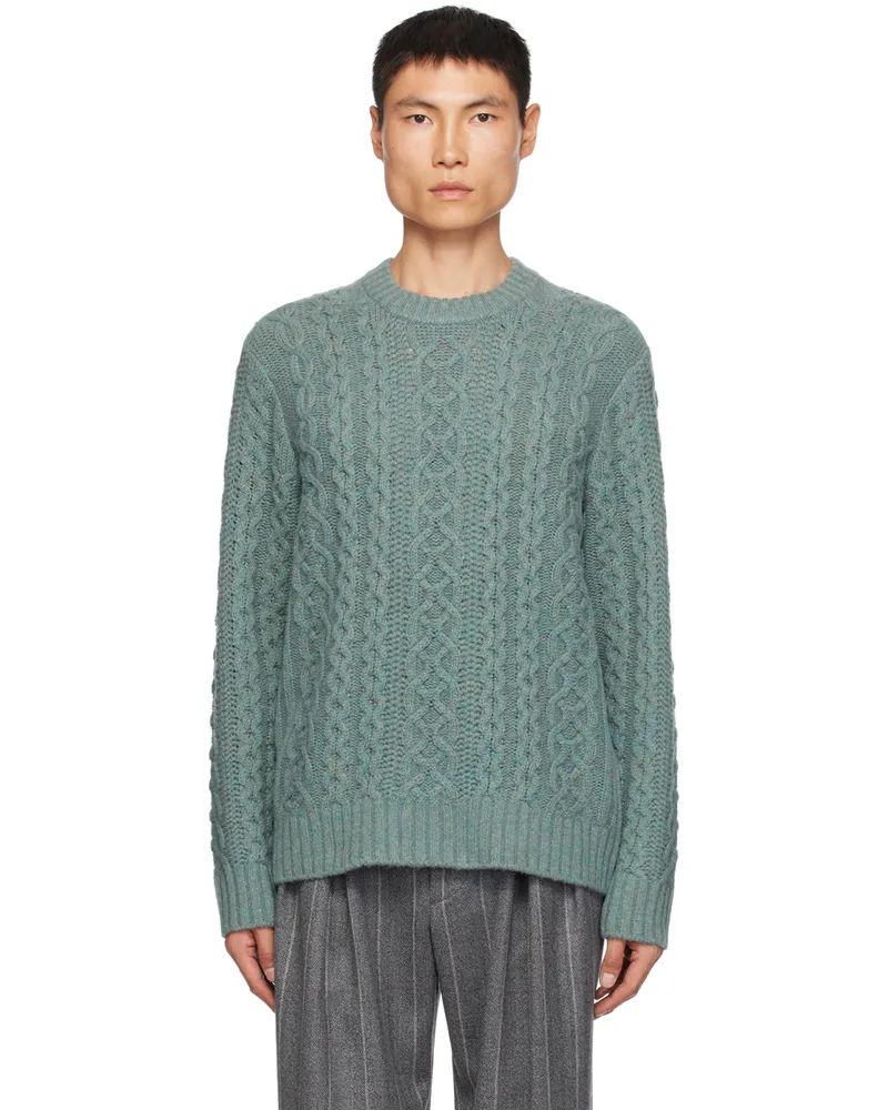 Vince Blue Aran Sweater H