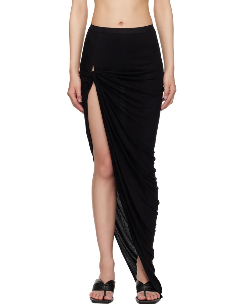 Rick Owens Lilies Black Hollywood Twist Edfu Maxi Skirt 09
