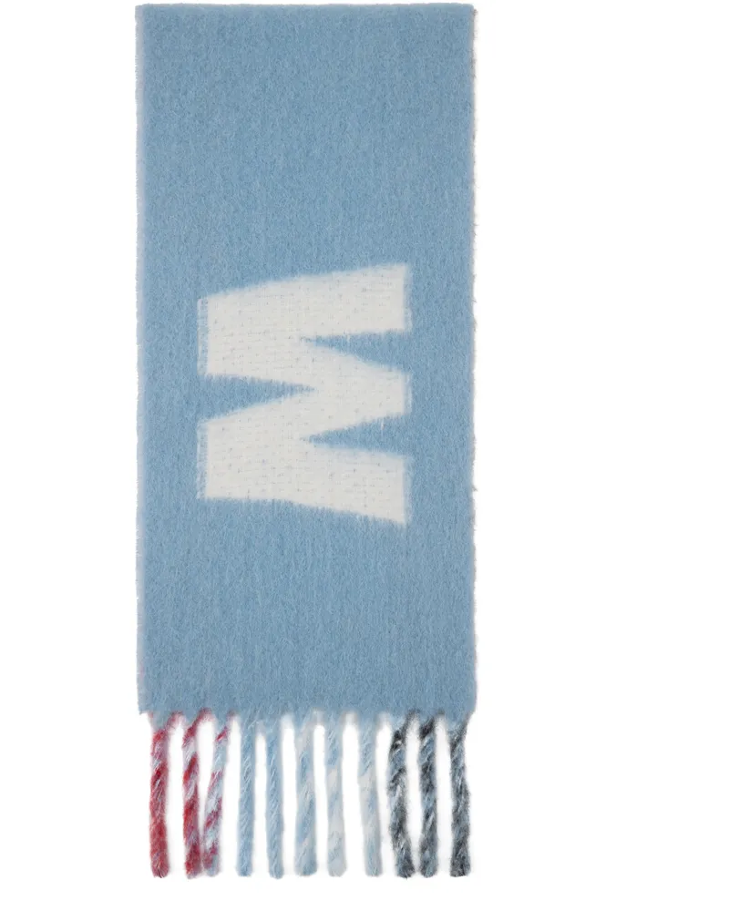 Marni Blue & Red Maxi Logo Scarf Jqb26