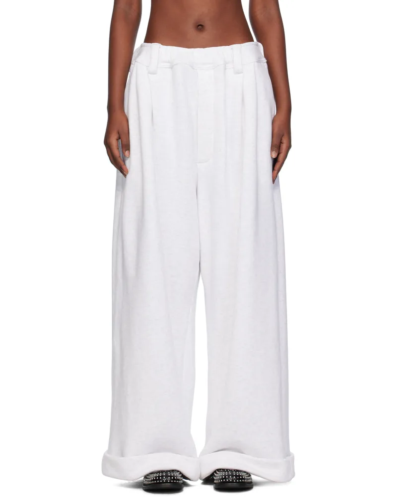 Meryll Rogge Gray Drawstring Chino Lounge Pants White