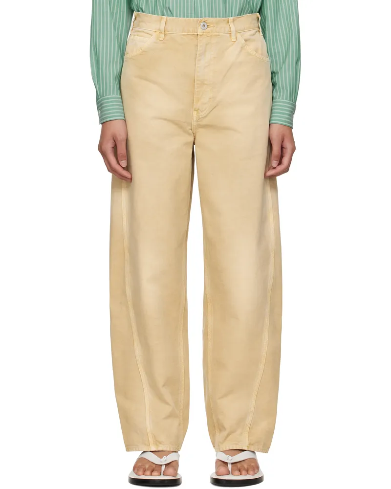 AURALEE Beige Organic Cotton Duck Trousers Light