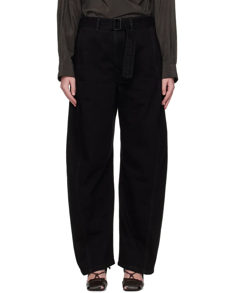 Christophe Lemaire Black Twisted Belted Jeans Bk886