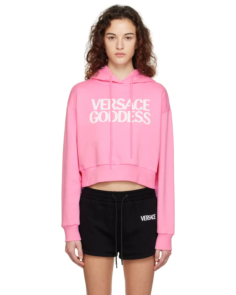 Versace Pink Embroidered Hoodie 1pk40
