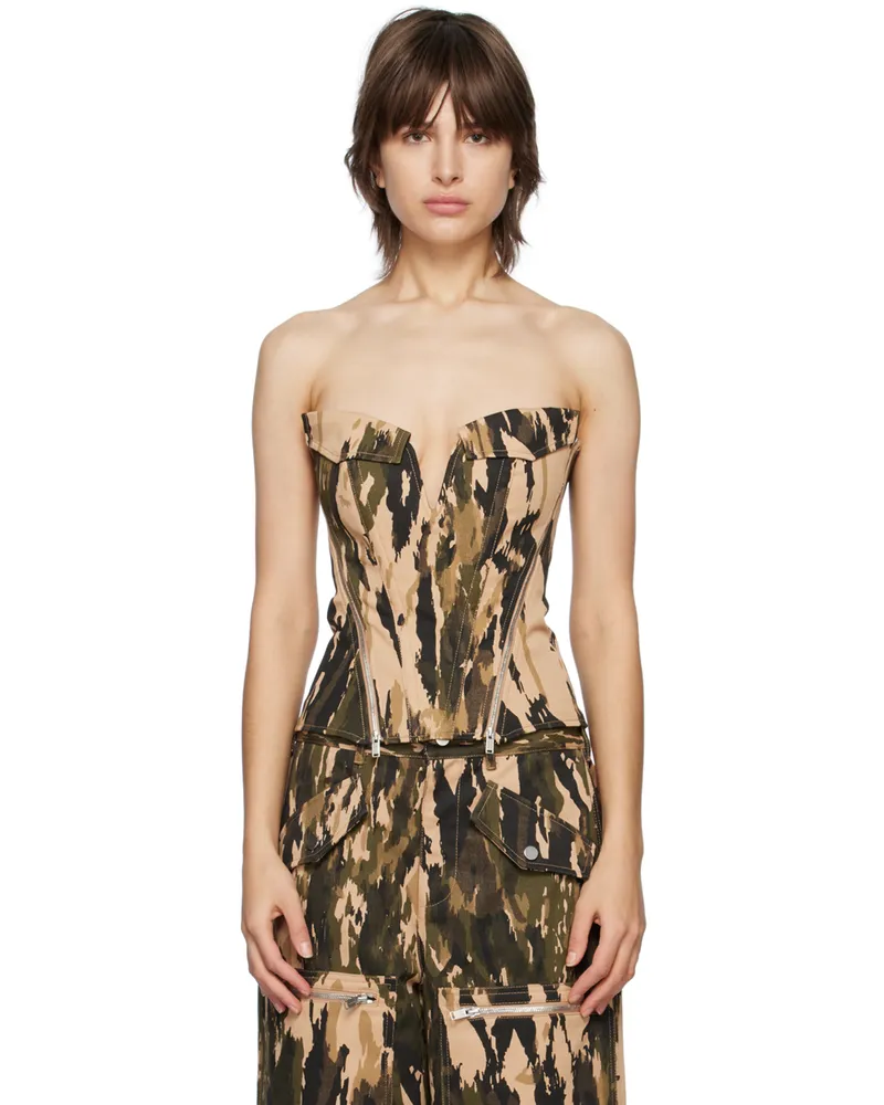 Dion Lee Khaki V-Wire Corset Classic