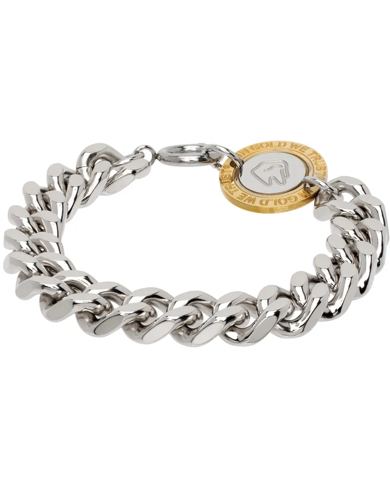 In Gold We Trust Paris Silver Curb Chain Bracelet Palladium