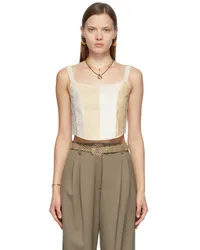 Maiden Name SSENSE Exclusive White & Beige Juliette Camisole Ecru