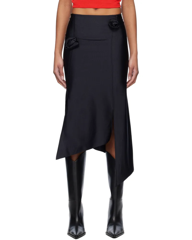 COPERNI Black Flower Midi Skirt Black