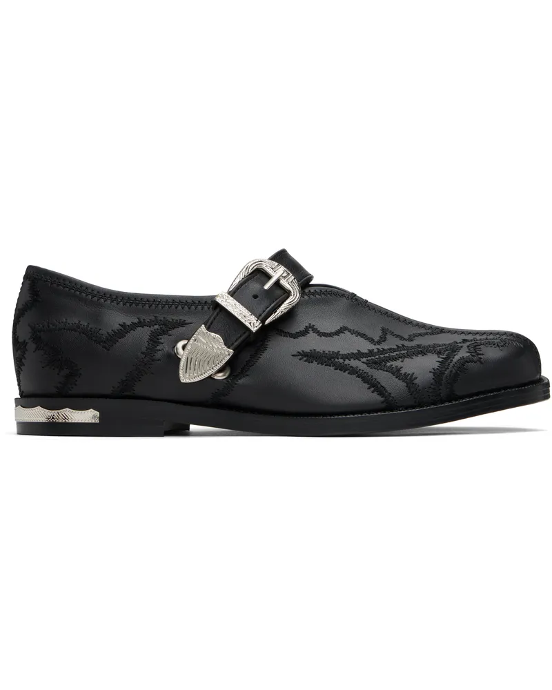 Toga Black Leather Loafers Aj1405