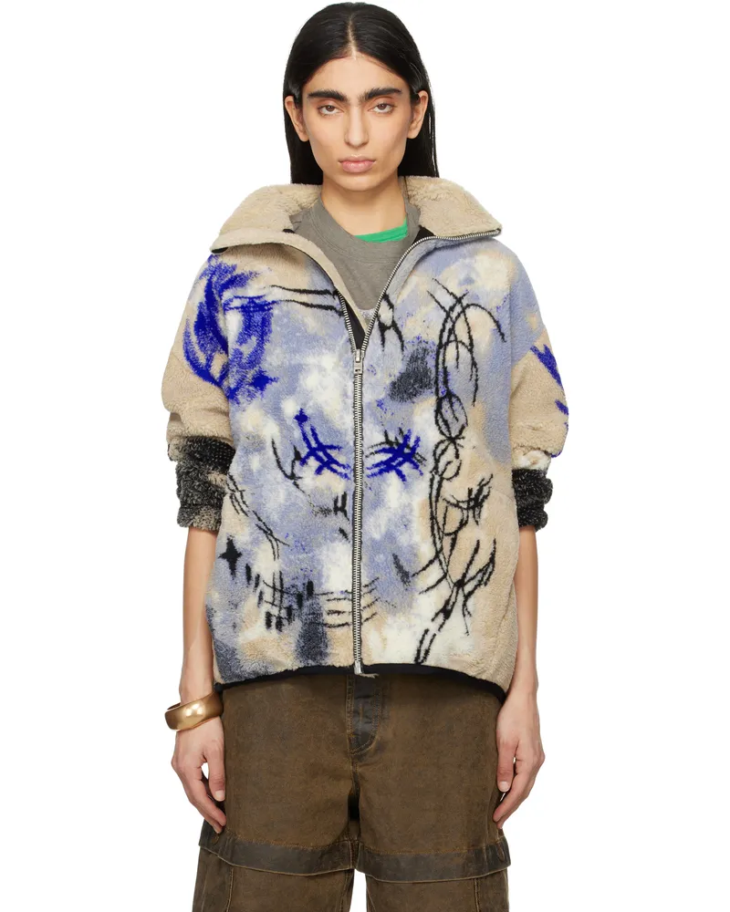Acne Studios Beige Teddy Jacquard Jacket Aek