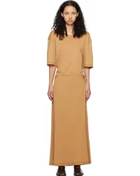 Christophe Lemaire Orange Belted Midi Dress Bgburnt