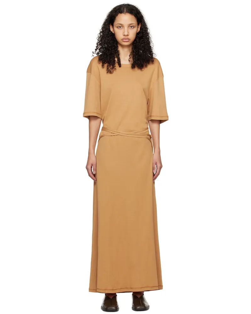 Christophe Lemaire Orange Belted Midi Dress Bgburnt