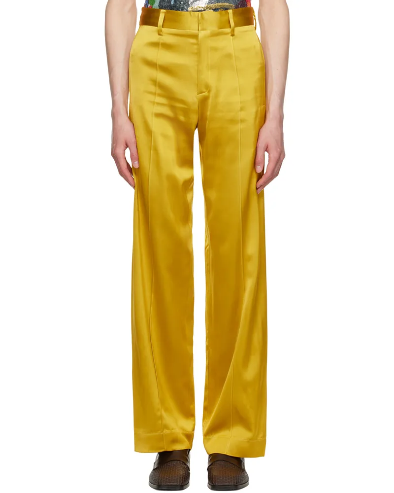 Theophilio SSENSE Exclusive Yellow Pinched Seam Trousers Yellow