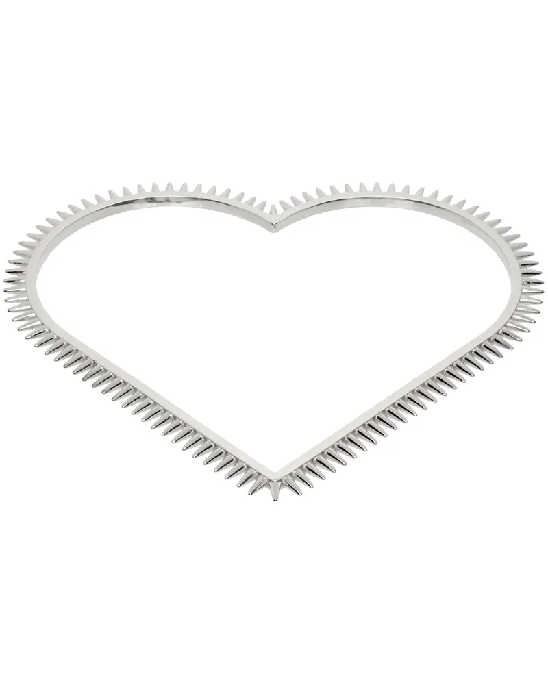 WE 11 DONE Silver Spike Heart Arm Cuff Silver