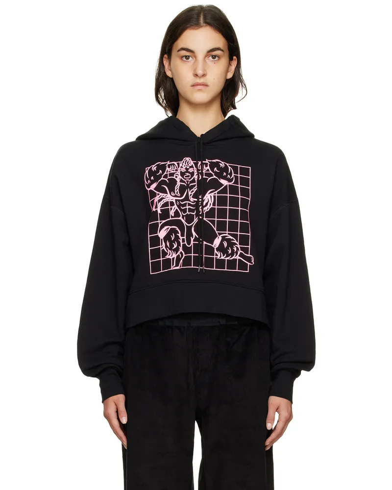 Bernhard Willhelm Black Graphic Hoodie Black