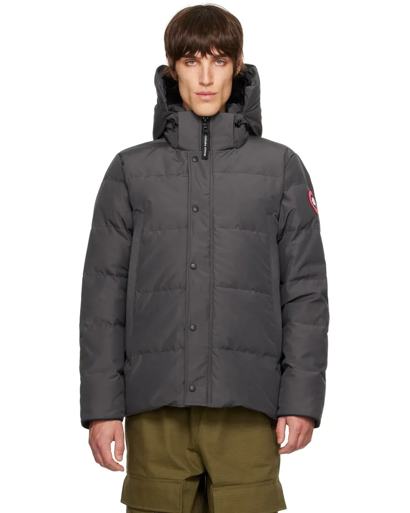 Canada Goose Gray Wyndham Down Jacket Graphite