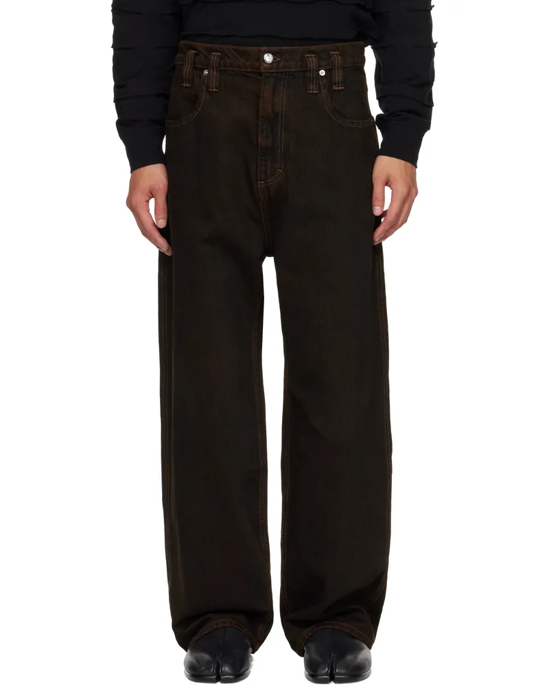 Eckhaus Latta Brown Baggy Jeans Mud