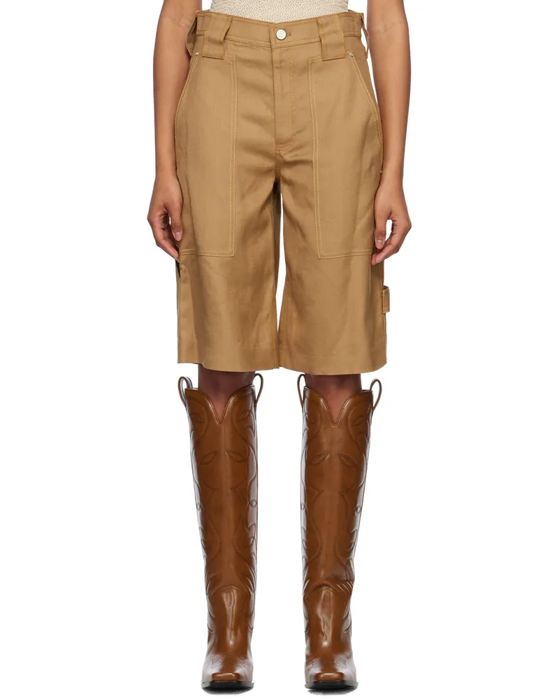 Stella McCartney Tan Paneled Shorts 2701