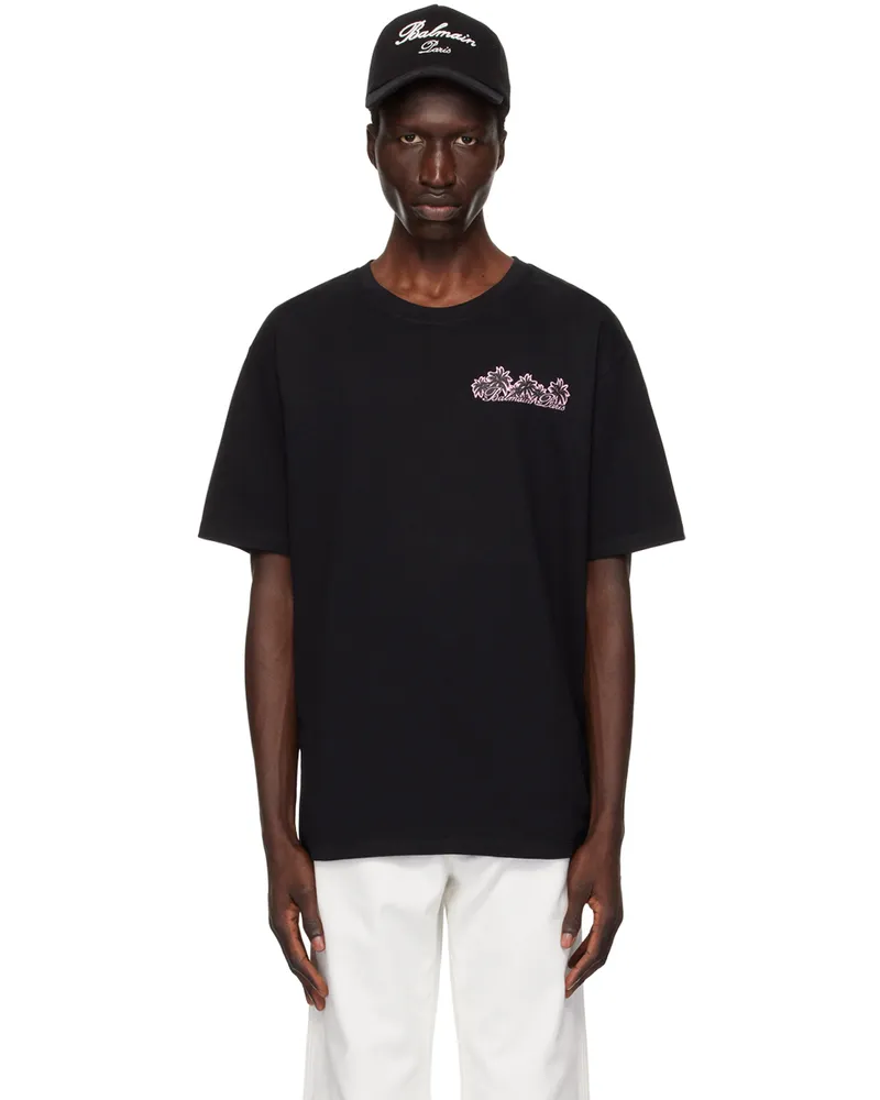 Balmain Black 'Club Balmain' T-Shirt Eah