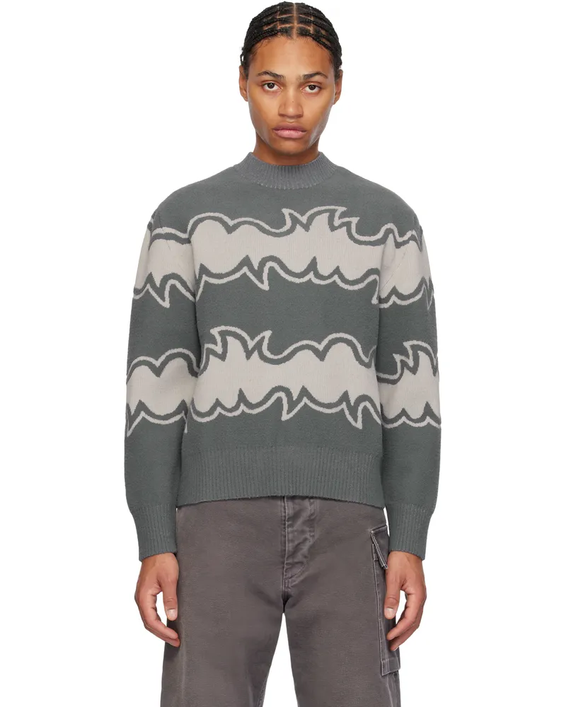 BLUEMARBLE Gray Jacquard Sweater Gry