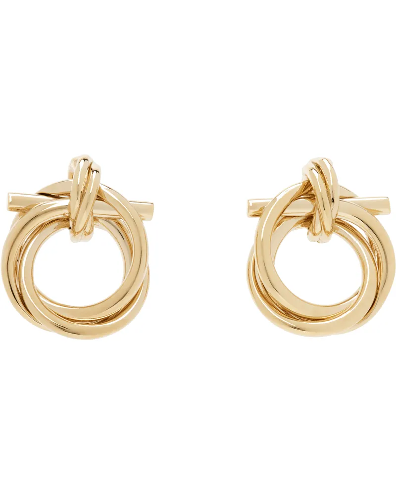Ferragamo Gold Twisted Gancini Earrings 001