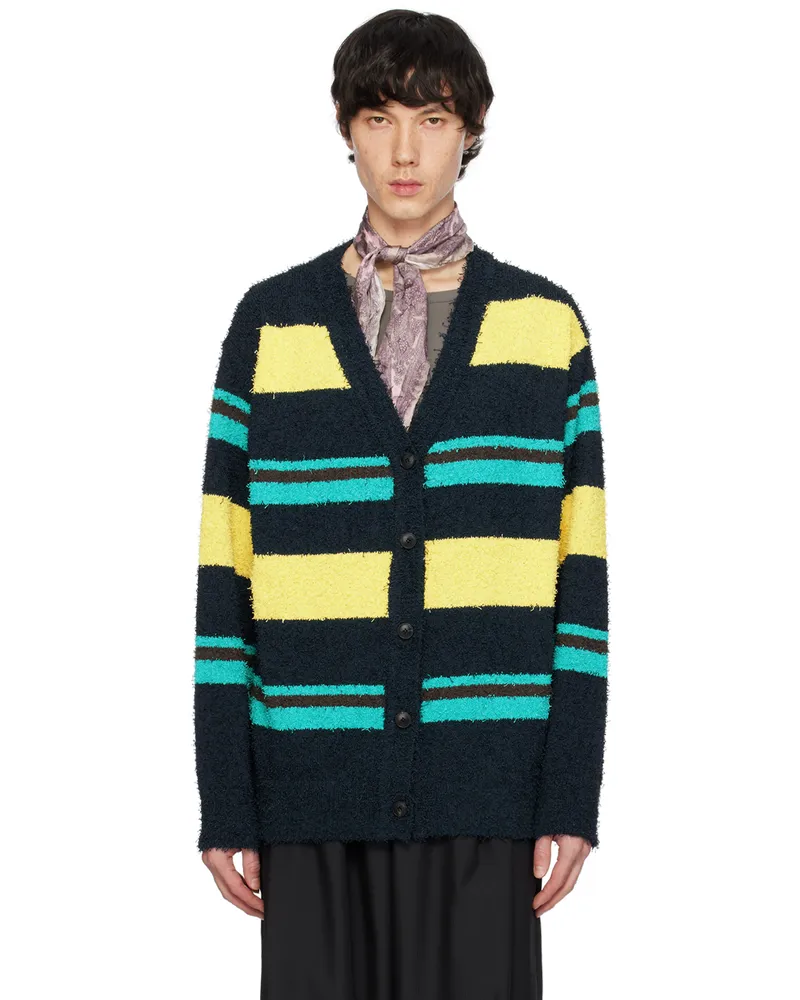 lesugiatelier Multicolor Stripe Cardigan Navy