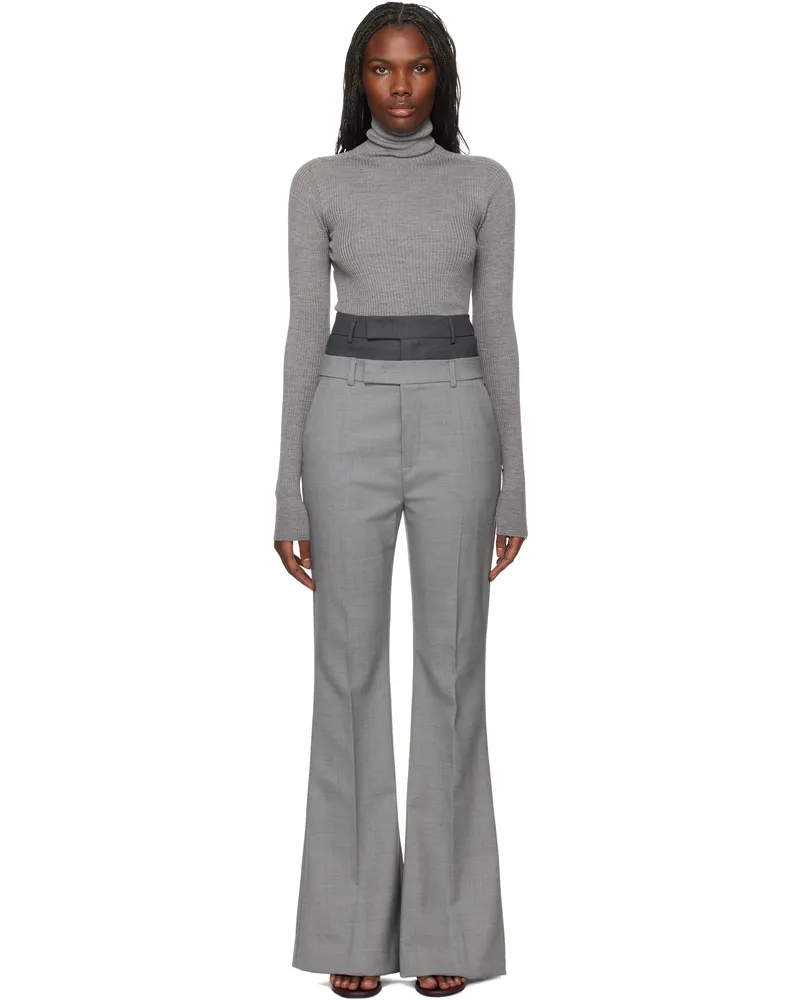 SPORTMAX Gray Flared Trousers 016