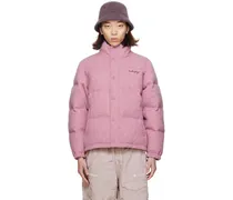 Purple Embroidered Down Jacket