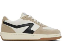 Taupe & Off-White Retro Court Sneakers