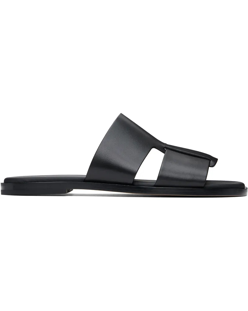 HUGO BOSS Black Buffed Leather Sandals 001-black