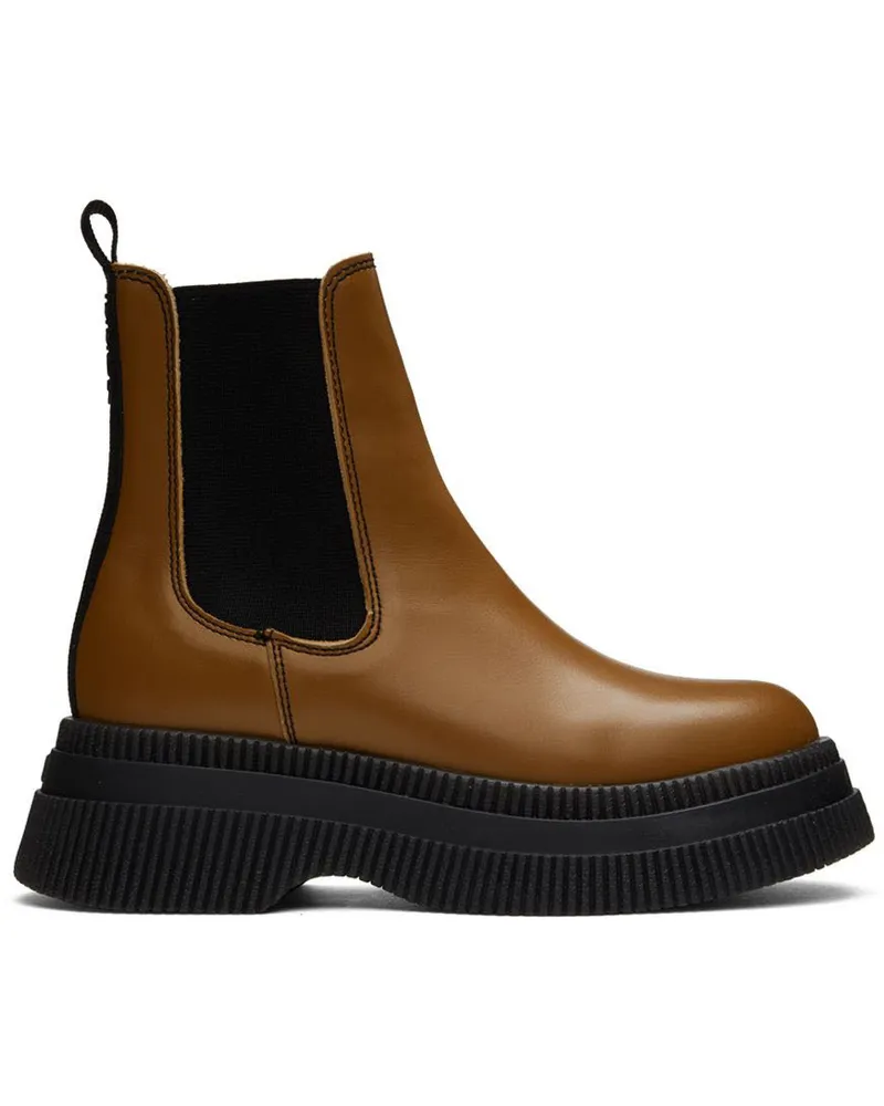 Ganni Brown Chunky Chelsea Boots 177