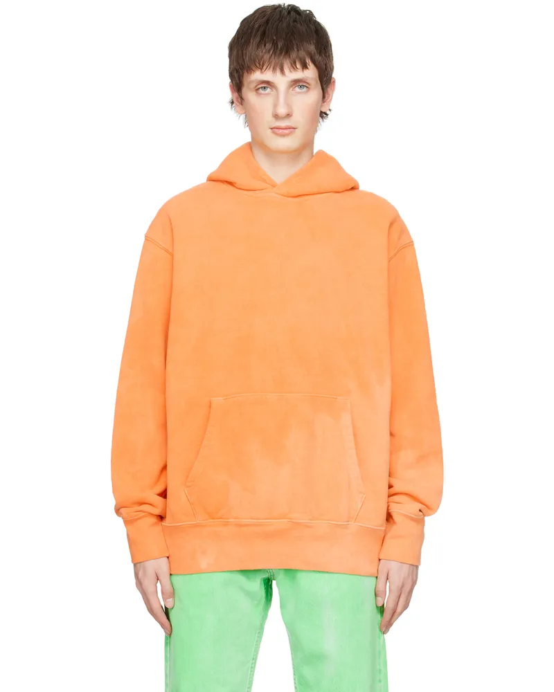 NotSoNormal Orange Splashed Hoodie Washed