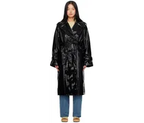 Black Bruer Faux-Leather Coat